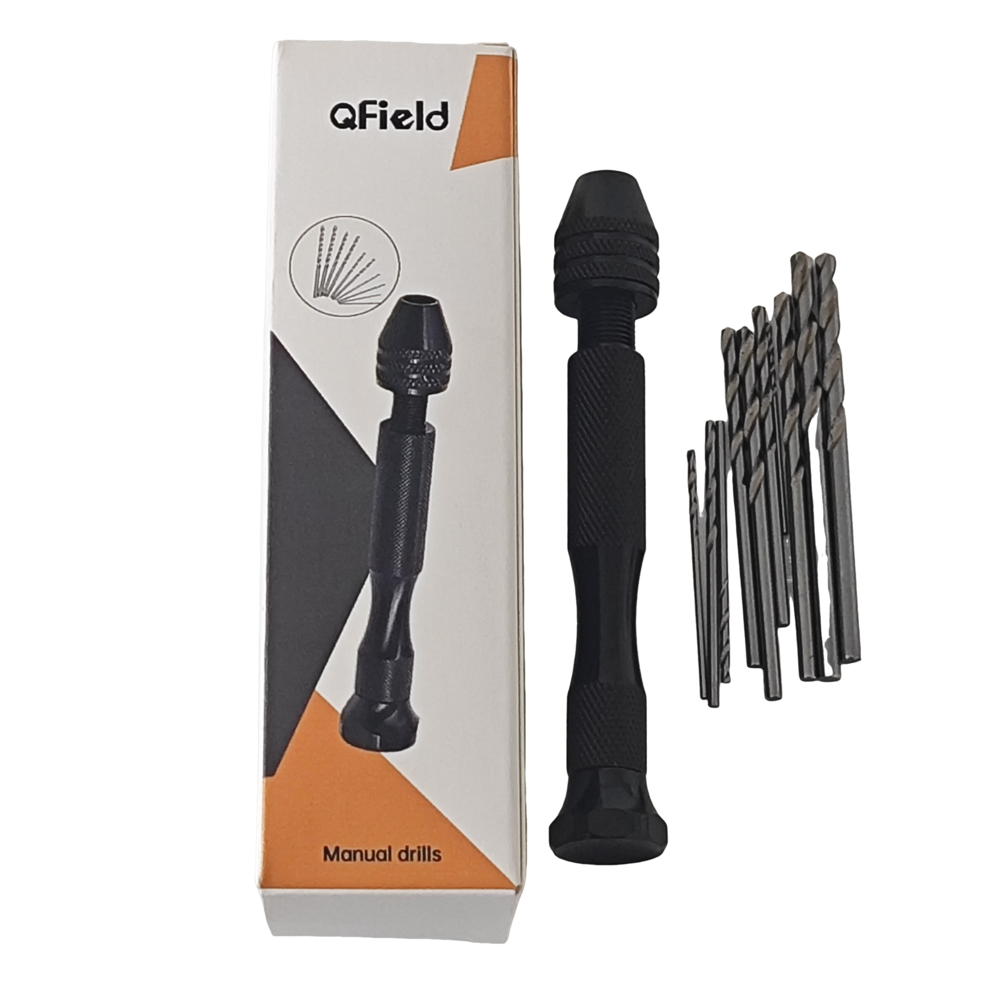 QField Precision Pin Vise Manual Drill with 10 Twist Drill Bits - Image 3