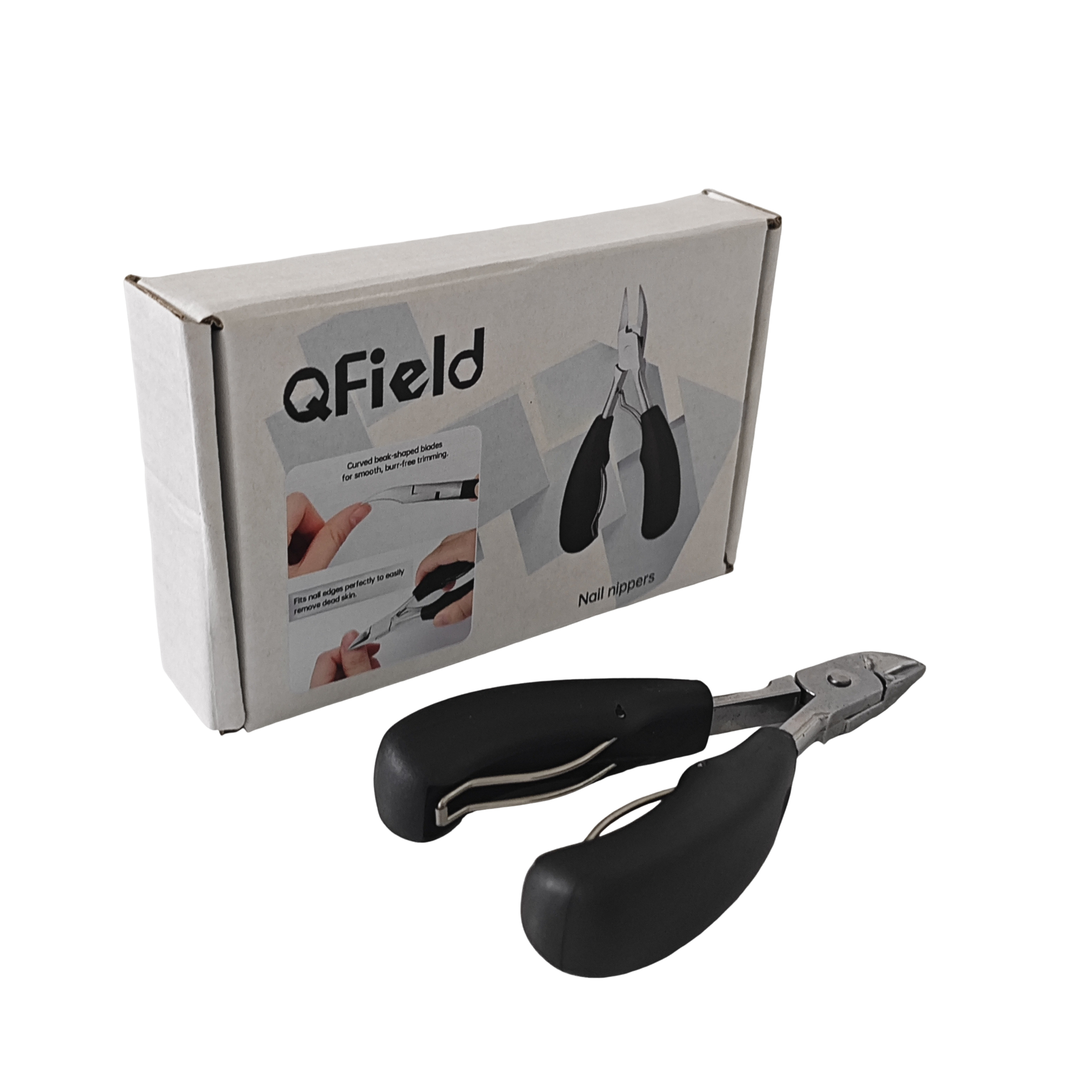 QField Professional Nail Nippers with Curved Beak-Shaped Blades - Image 4