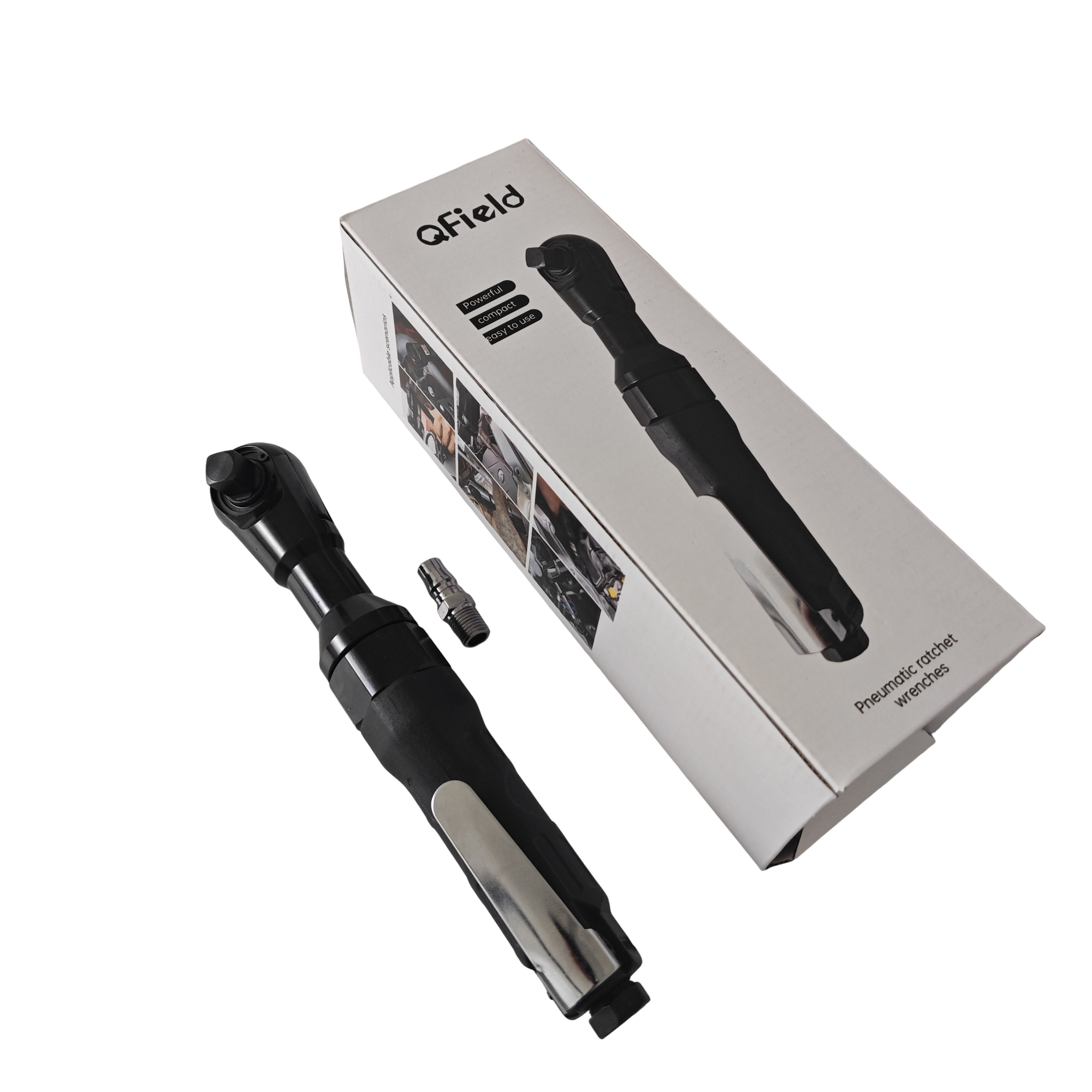 QField Pneumatic Ratchet Wrench, Heavy-Duty Air-Powered Tool for Tight Spaces - Image 3