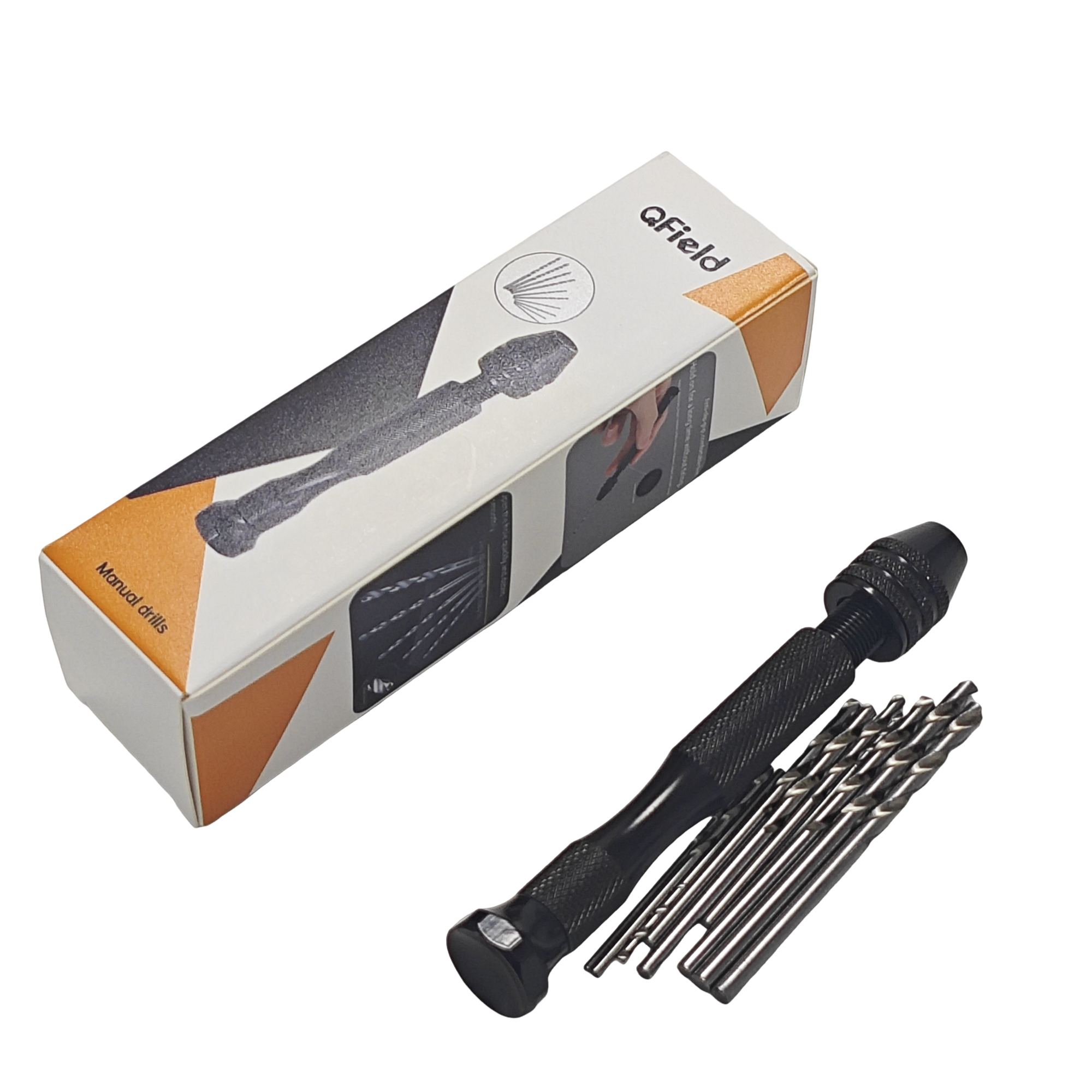QField Precision Pin Vise Manual Drill with 10 Twist Drill Bits - Image 4