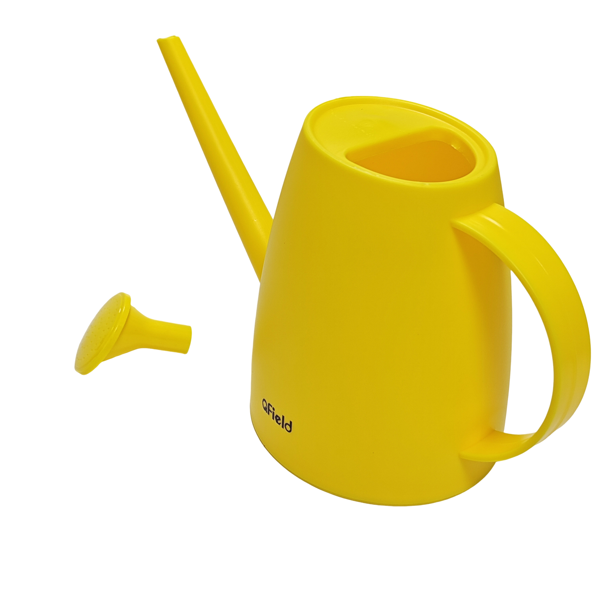 QField Yellow Plastic Watering Can with Removable Sprinkler Head for Indoor & Outdoor Plants - Image 4