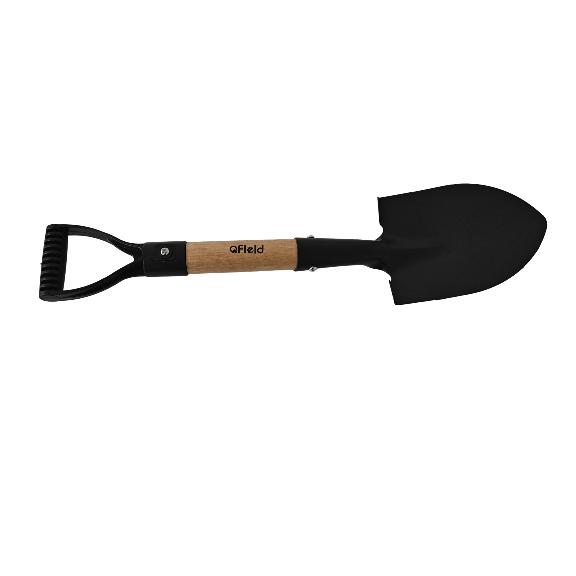 QField Heavy-Duty Garden Shovel with Wooden Handle, Compact Round-Point Digging Tool - Image 4