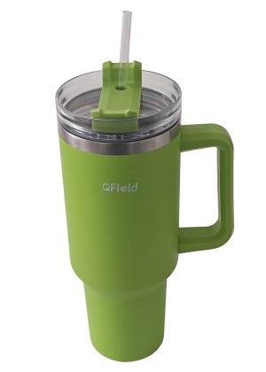 QField 40oz Insulated Stainless Steel Tumbler with Handle & Straw Lid, Leak-Proof Travel Cups
