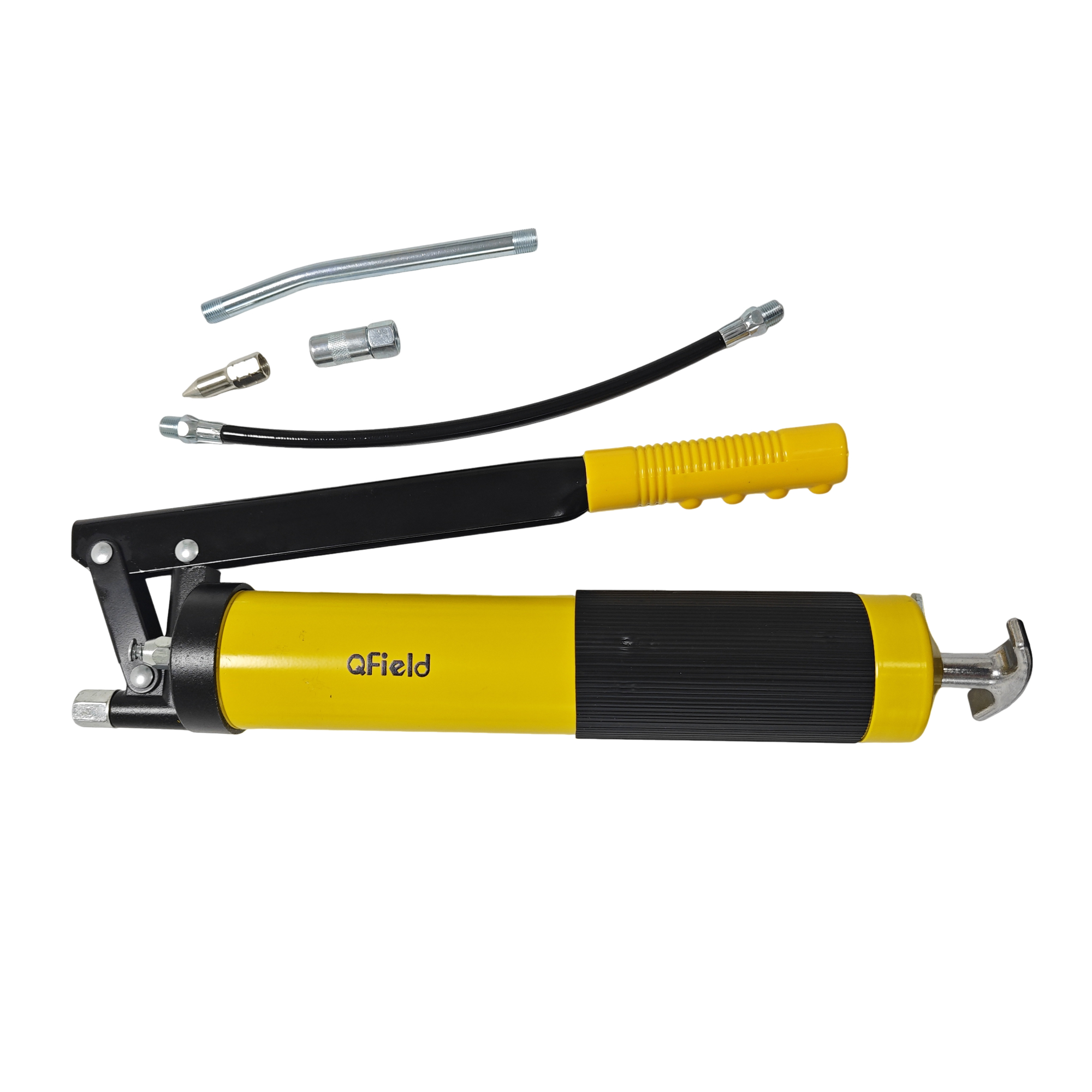 QField Heavy-Duty Pneumatic Grease Gun, High-Pressure Lever Action Grease Gun with Accessories