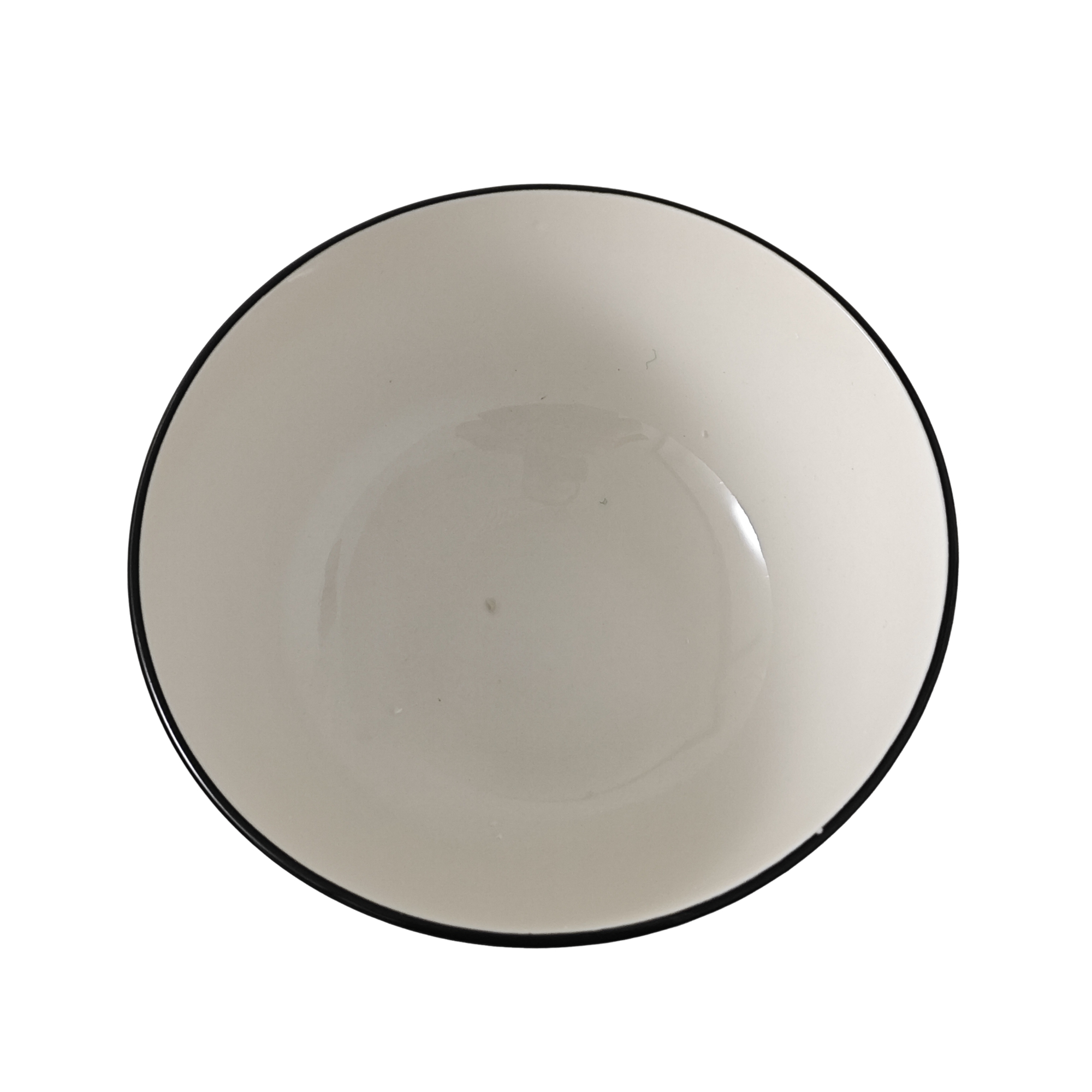 QField White Ceramic Bowls with Black Rim, Modern Ribbed Porcelain Bowls for Kitchen - Image 2